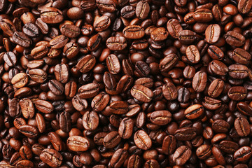 Closeup of coffee beans