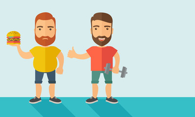 Men wearing shorts and sleeveless tops. 