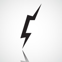 Lightning bolt with shadow