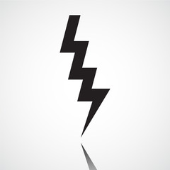 Lightning bolt with shadow