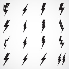Lightning flat icons set