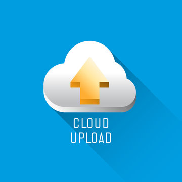 Cloud upload application web icon.Vector illustration