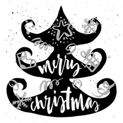 Spruce Christmas card. Handmade. Hand lettering. Poster. Print f