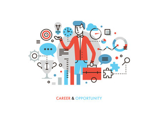 Career opportunity flat line illustration