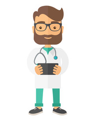 Physician holding the result in x-ray