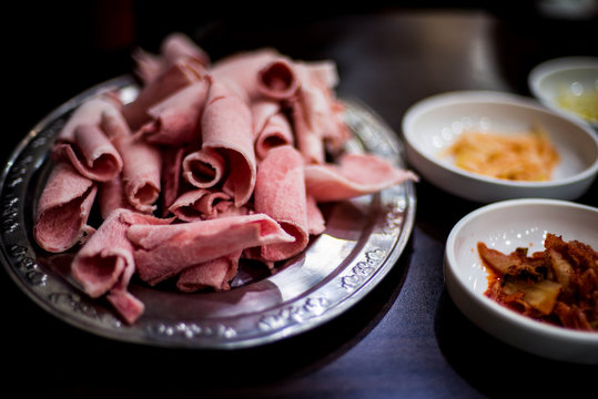 Raw pork for korea food