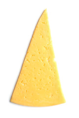 Slice of cheese isolated on white
