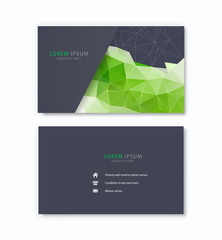 Polygonal vector business card. Vector template. 