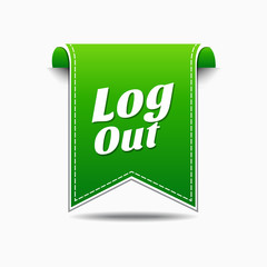 Log Out Green Vector Icon Design