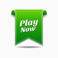 Play Now Green Vector Icon Design