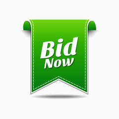 Bid Now Green Vector Icon Design