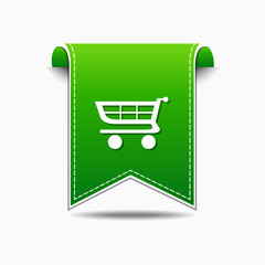 Shopping Cart Green Vector Icon Design