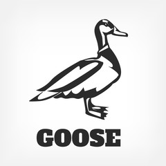 Vector goose black icon illustration