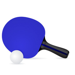 Table Tennis Racket with ball. 