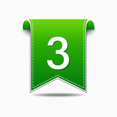 3 Number Vector Green Web Icon