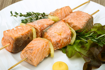 Salmon skewer