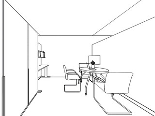 outline sketch of a interior