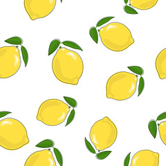 Seamless Pattern of  Lemon , Fruit Pattern, Citrus Pattern, Vector Illustration
