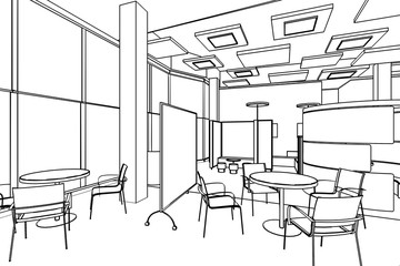 outline sketch of a interior