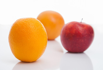 Fresh fruits on white background