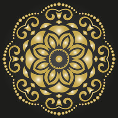 Floral Vector Abstract Golden Ornament