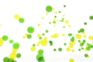 Background from crushed round gas bubbles Motion in water Isolated