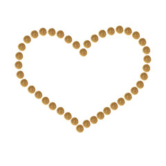 Heart collected from granules of brown dry pet (cat or dog)food