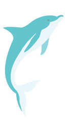 Jumping dolphin- sea life graphics, aquatic art, animal characters,sea world illustrations.Dolphin vector illustration