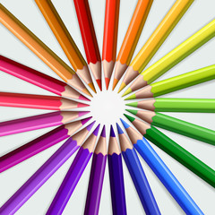 Fototapeta premium Many colored pencils. Vector illustration