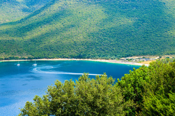 Antisamos beach Kefalonia island, Greece. Beautiful sea bay of Antisamos on Kefalonia island, Greece