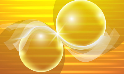 Vector abstract background and waves  and transparent bubbles