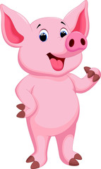 Obraz na płótnie Canvas Cute pig cartoon