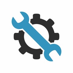 Service icon. Gear and wrench