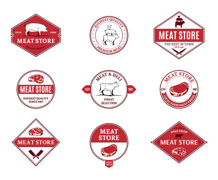 Meat Store Labels and Design Elements