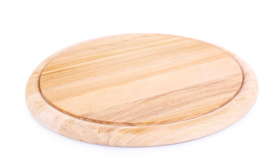 Wooden cutting board isolated on white