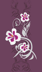 Decorative element with stylized pelargonium flowers