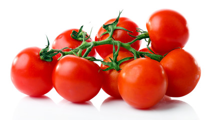 Group of cherry tomatoes isolated on white