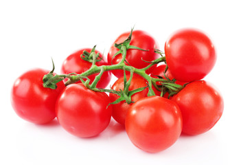 Group of cherry tomatoes isolated on white