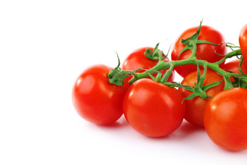 Group of cherry tomatoes isolated on white
