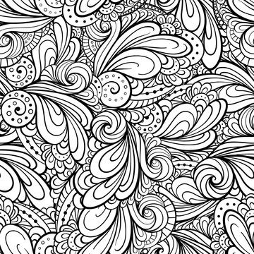 Abstract floral shapes seamless pattern