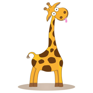 funny cute character cartoon giraffe vector kid illustration wild safari animal