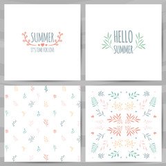 Set of summer cards, invitations, template design. The pattern