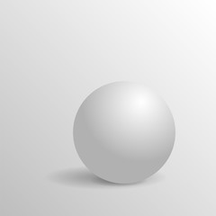 White sphere on  grey background