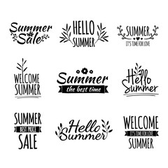 Fototapeta premium Set of monochrome retro vintage logos, icons, stickers with the