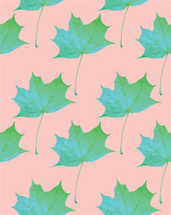Fototapeta premium maple mint trendy pattern