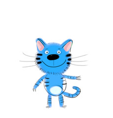 Blue Kitten on White Background