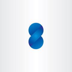 blue logo 3d effect number eight