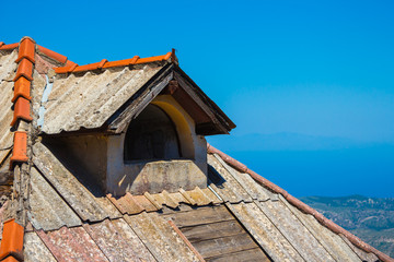 the attic window of an abandoned building Greece Rhodes
