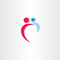 mother and baby icon vector design logo