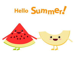 Watermelon and melon character